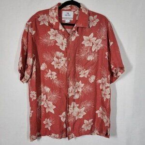 28 Palms‎ Men's Relaxed Fit Silk + Linen Tropical Resort Wear Top Bahamas Travel